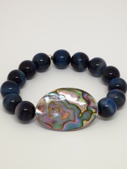 Blue Tiger Eye and Abalone Shell bracelet