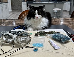 Bella working on a wrap bracelet