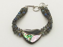 Labradorite and Abalone Heart